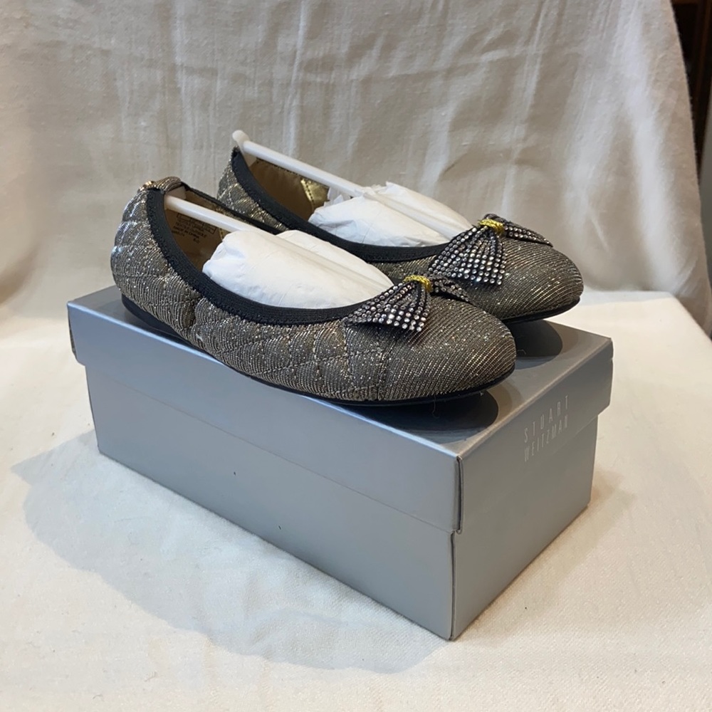 NIB STUART WEIZTMAN kids sparkle ballet flats shoe size 1